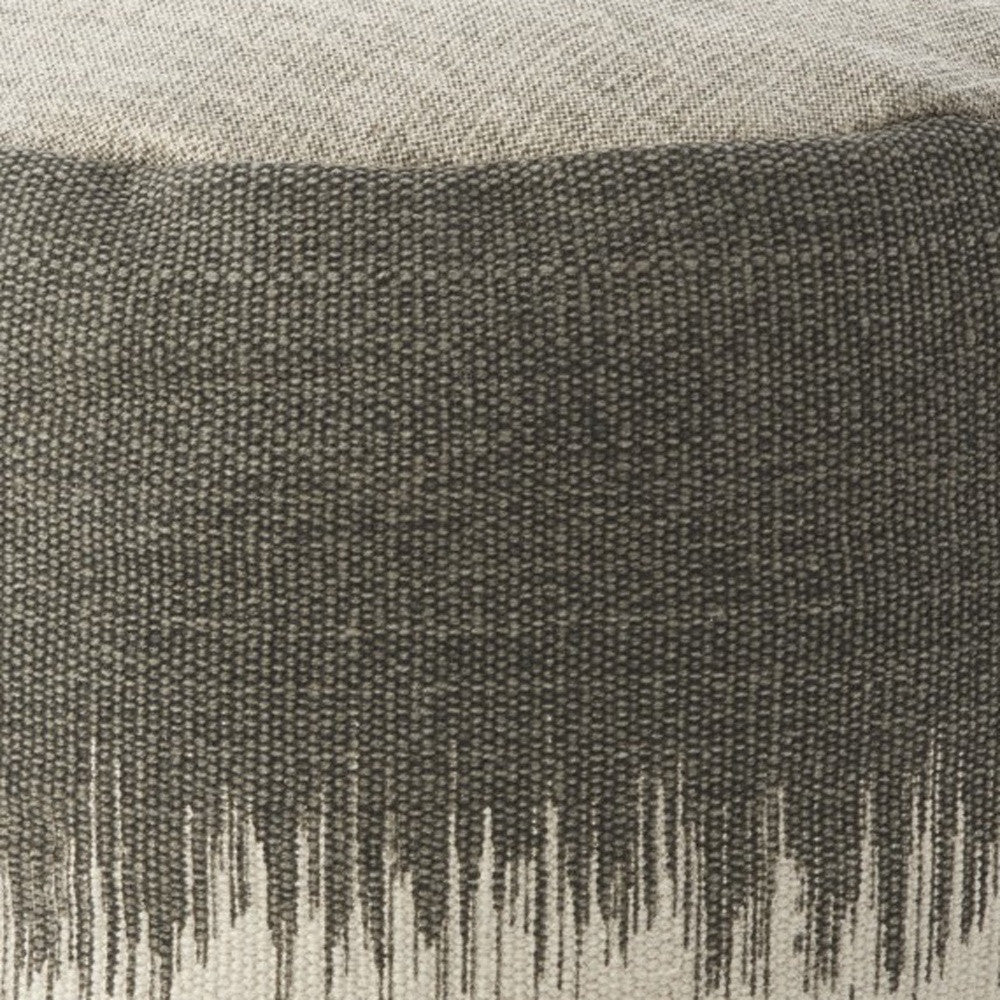 20"  Dark Grey Abstract Round Pouf Ottoman