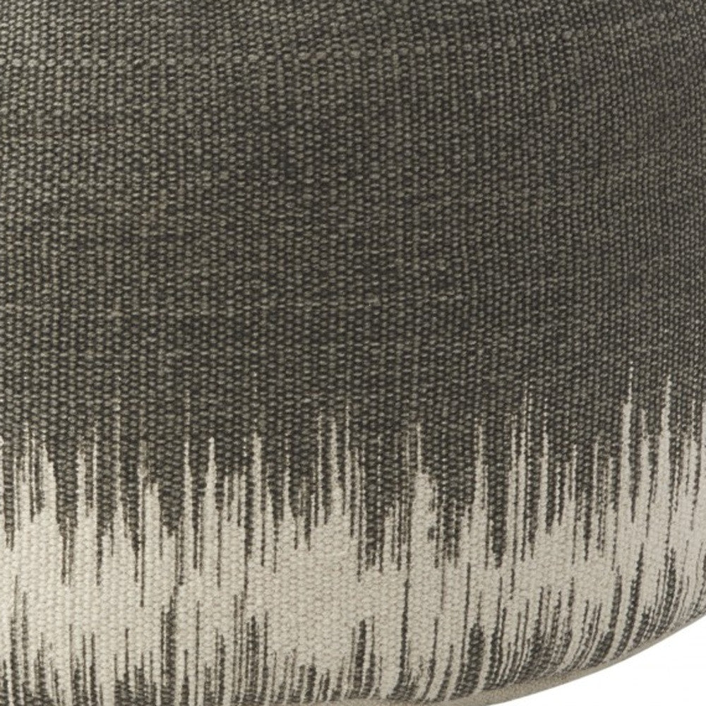 20"  Dark Grey Abstract Round Pouf Ottoman