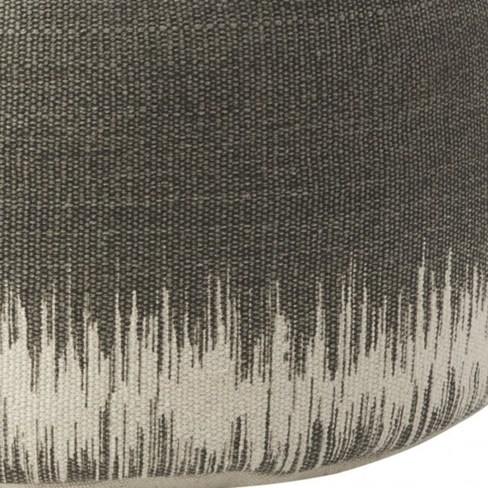 20"  Dark Grey Abstract Round Pouf Ottoman