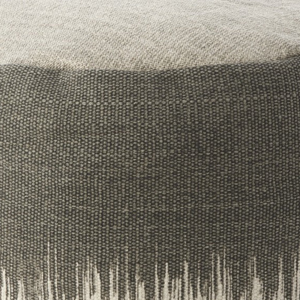 20"  Dark Grey Abstract Round Pouf Ottoman