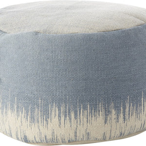 20"  Blue Abstract Round Pouf Ottoman