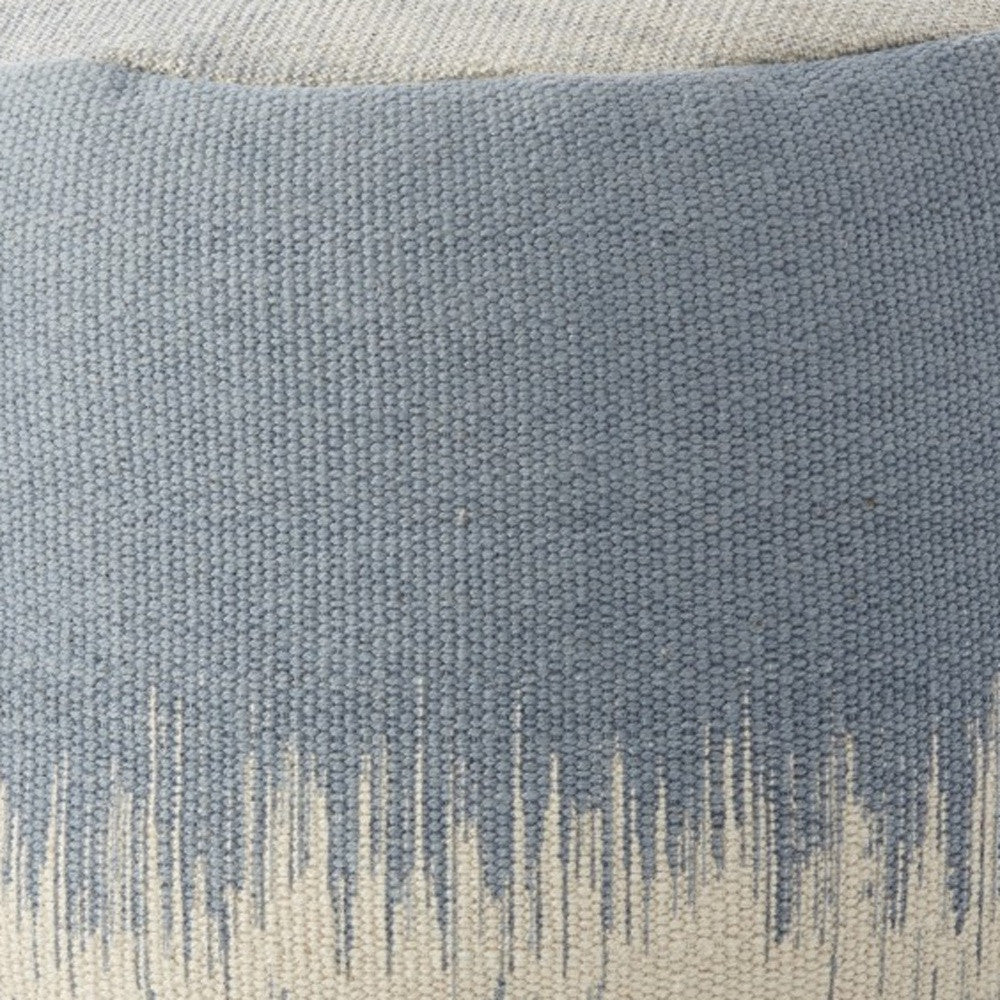 20"  Blue Abstract Round Pouf Ottoman