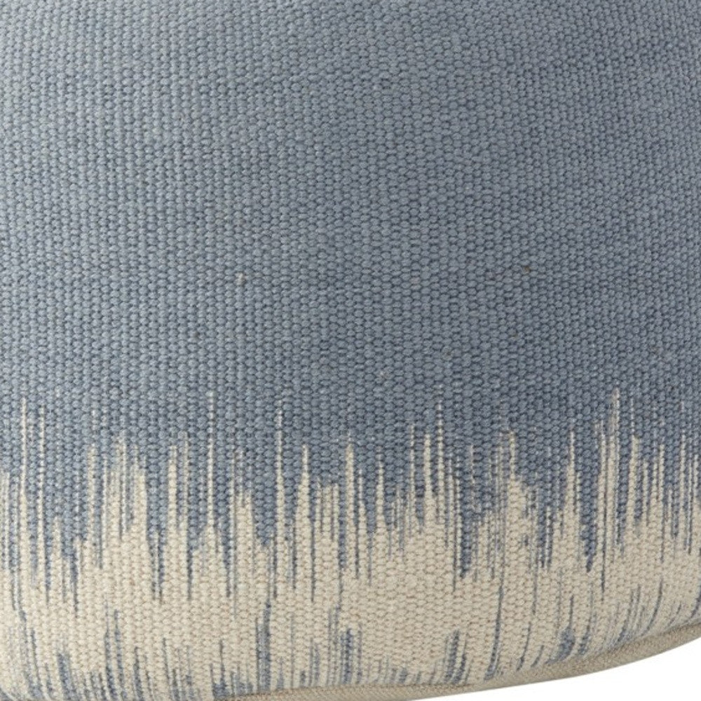 20"  Blue Abstract Round Pouf Ottoman