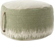 Sage Green Abstract Round Pouf Ottoman 20