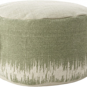 Sage Green Abstract Round Pouf Ottoman 20"