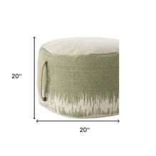 Sage Green Abstract Round Pouf Ottoman 20