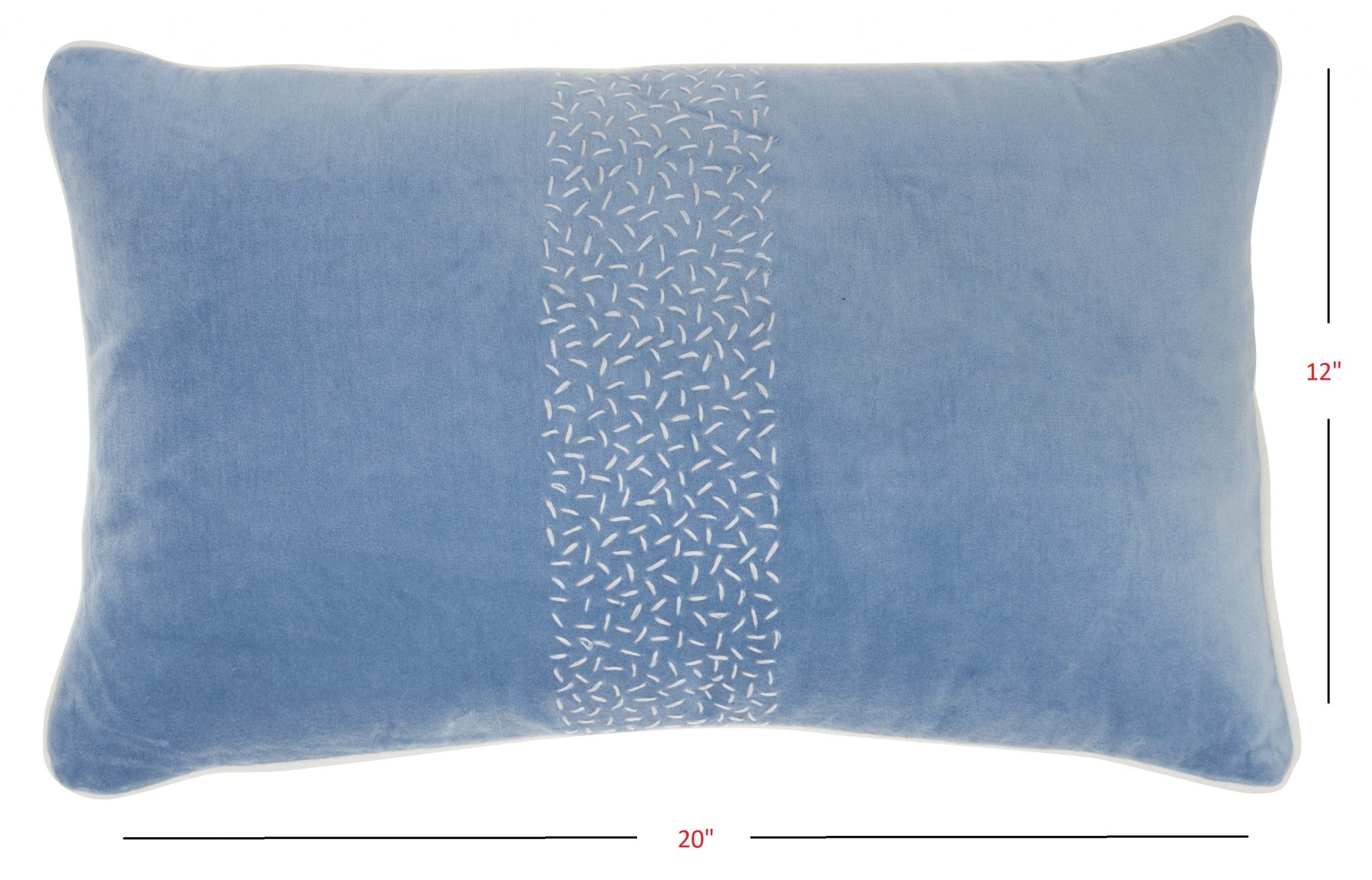Blue Lumbar Pillow With Center Pattern