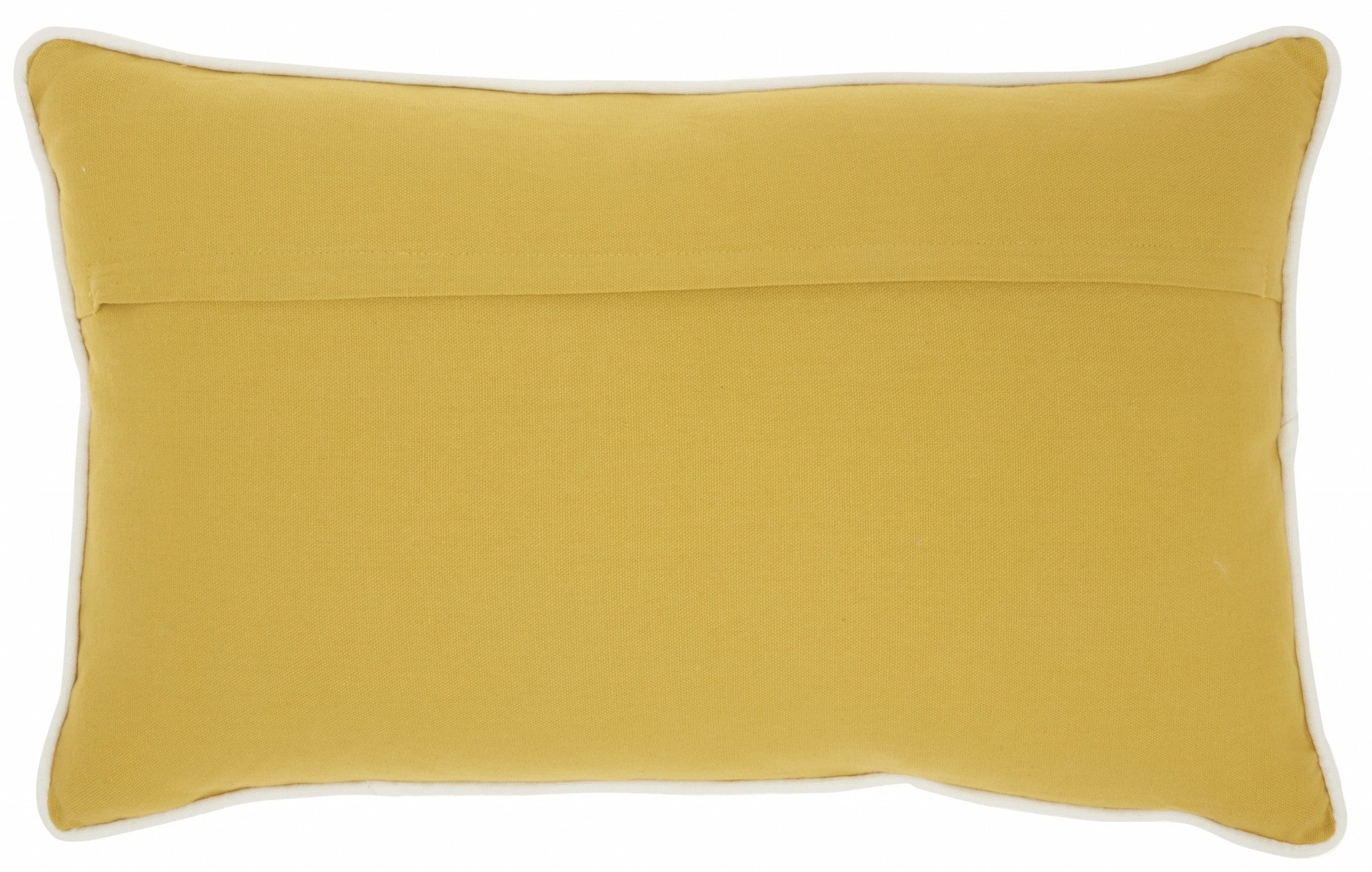 Yellow Lumbar Pillow With Center Pattern