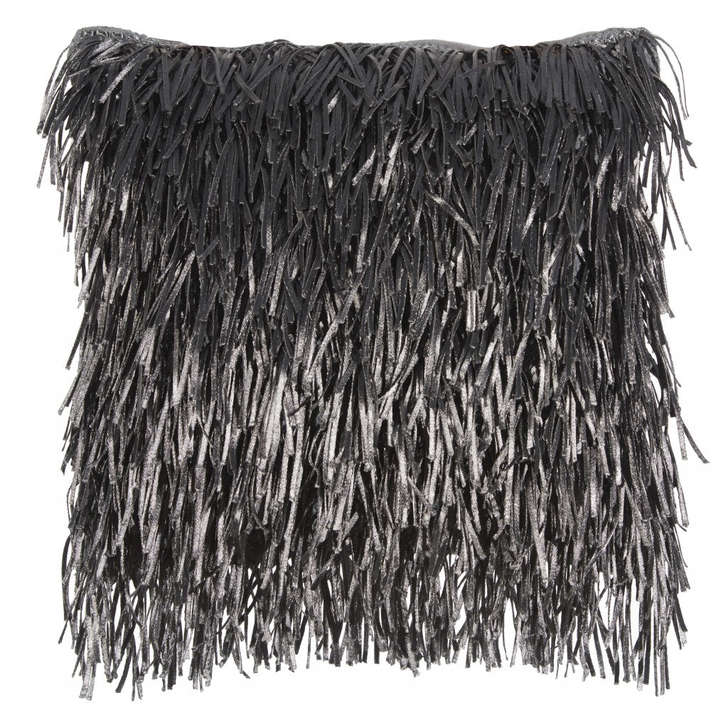 獨特的錫灰色粗毛枕頭