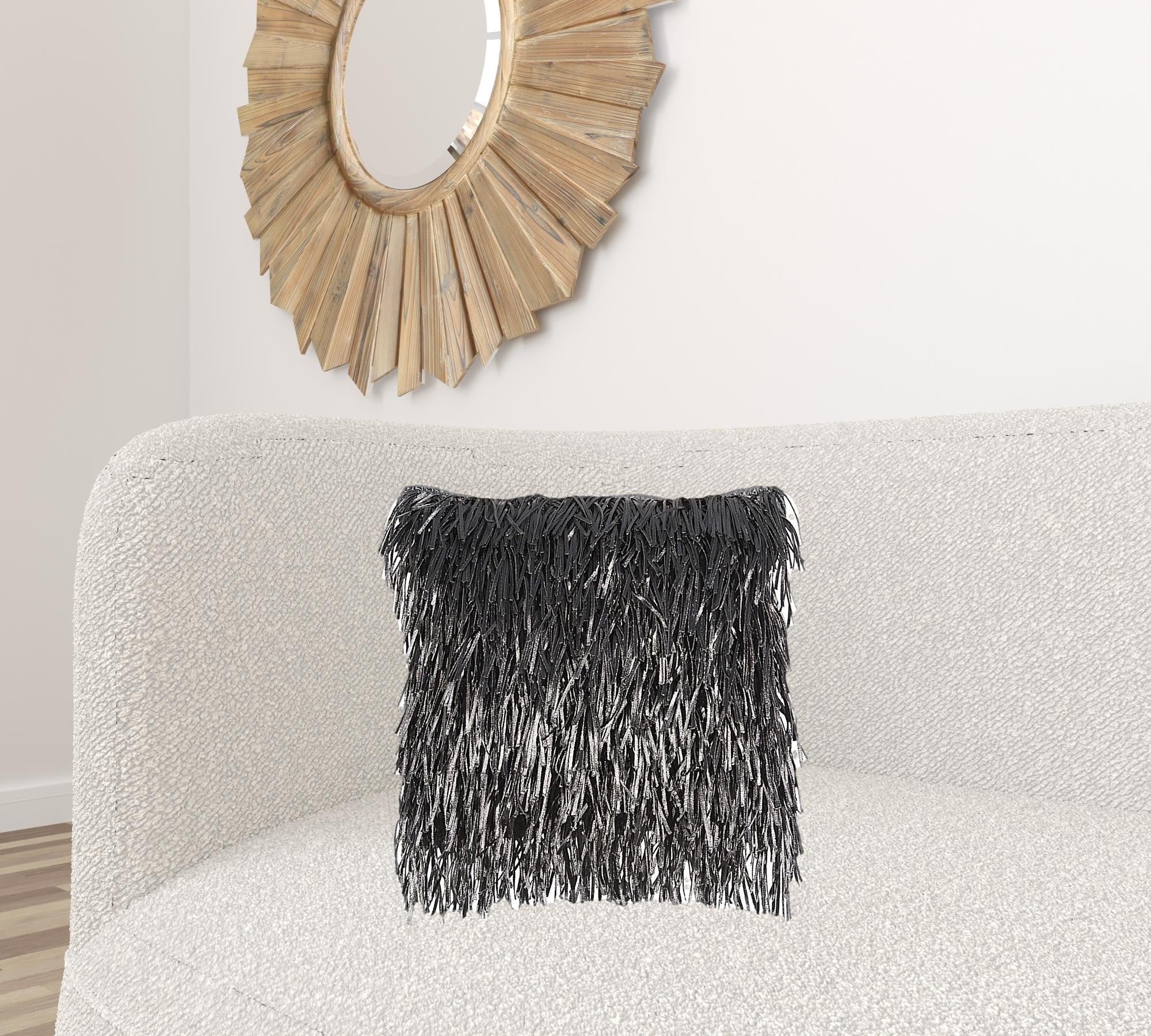 獨特的錫灰色粗毛枕頭