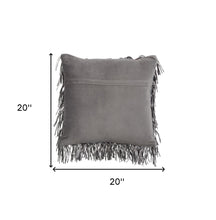 獨特的錫灰色粗毛枕頭