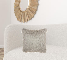 Soft Light Grey Shag Accent Pillow