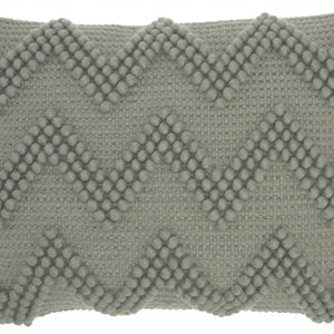 Light Gray Chevron Detail Lumbar Pillow