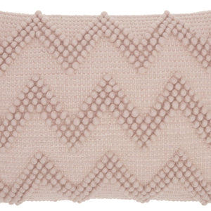 Tea Pink Chevron Detail Lumbar Pillow