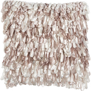 Shiny Rose Pink Shaggy Throw Pillow