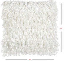 Shiny White Shaggy Throw Pillow