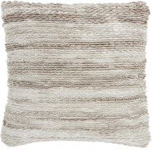 Petite Taupe And White Striped Throw Pillow