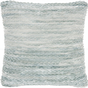 20" Teal And White Petite Stripe Throw Pillow