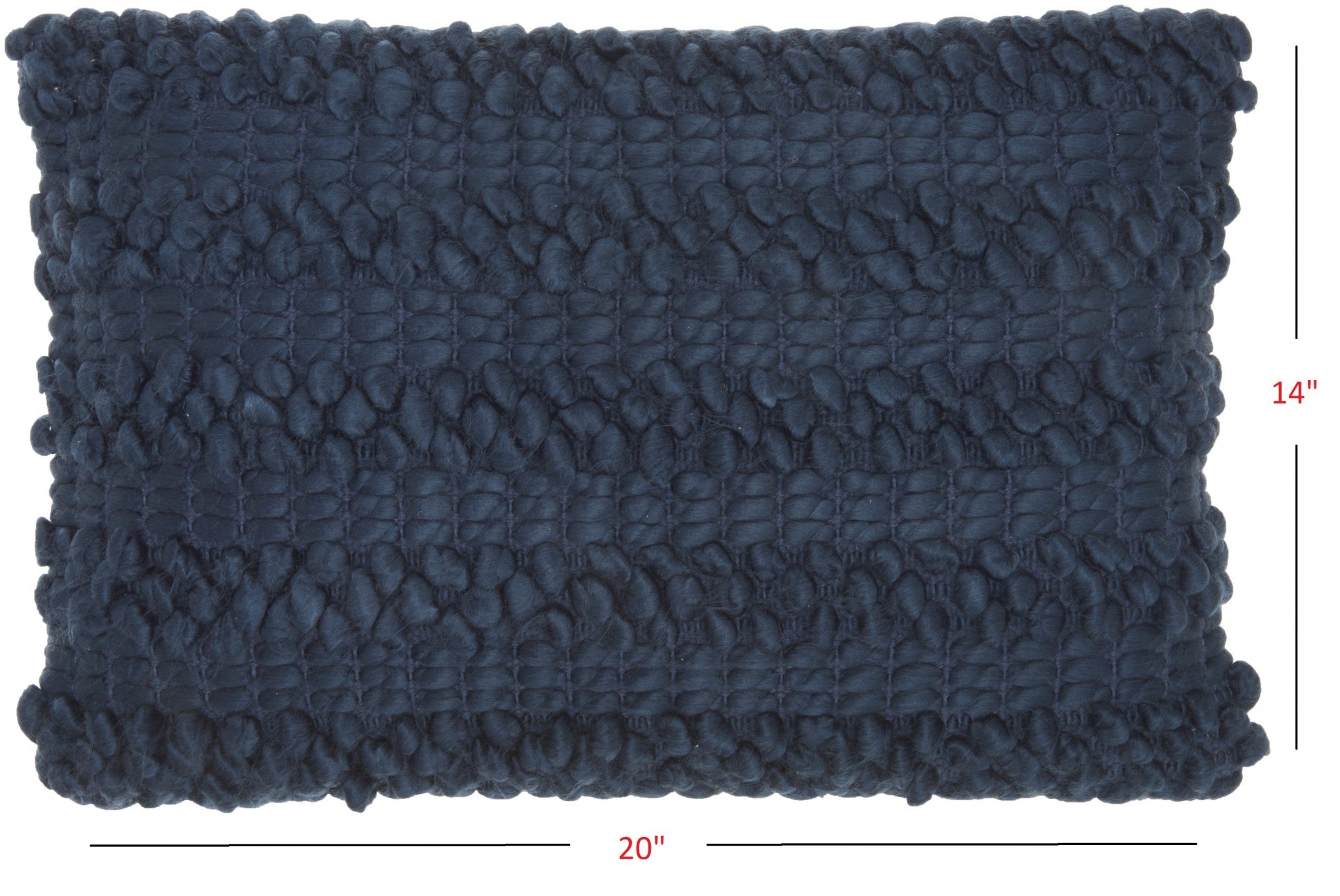 Dark Blue Pom-Pom Detailed Lumbar Pillow