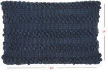 Dark Blue Pom-Pom Detailed Lumbar Pillow