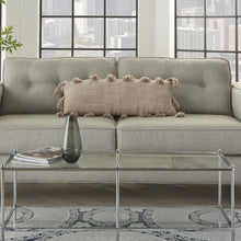 Off White Tasseled Lumbar Pillow