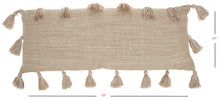Off White Tasseled Lumbar Pillow