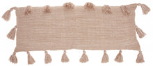 Rose Pink Tasseled Lumbar Pillow
