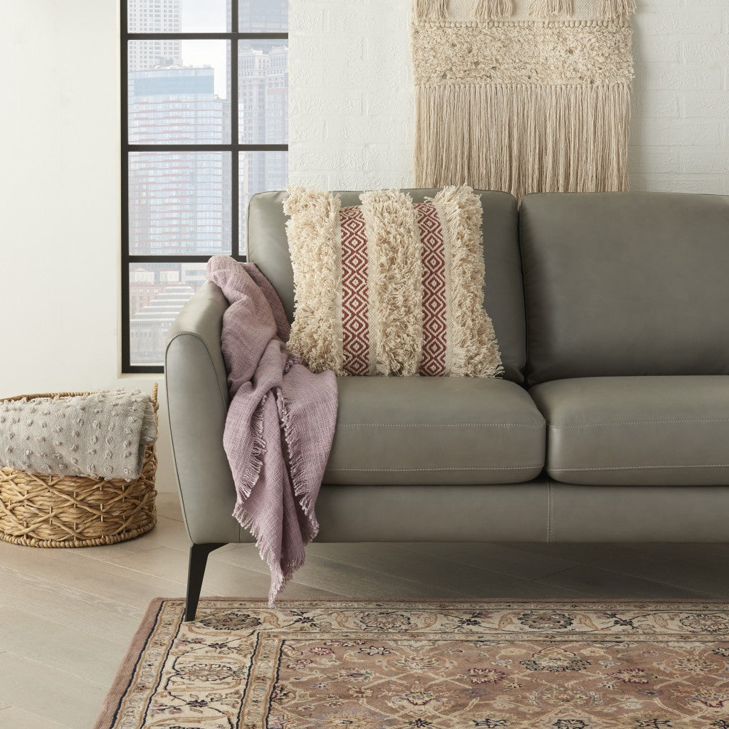 Clay Diamond Patterned Throw Pillow