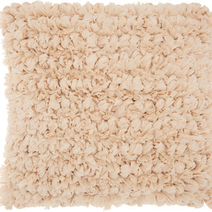 Loose Luscious Shag Beige Throw Pillow