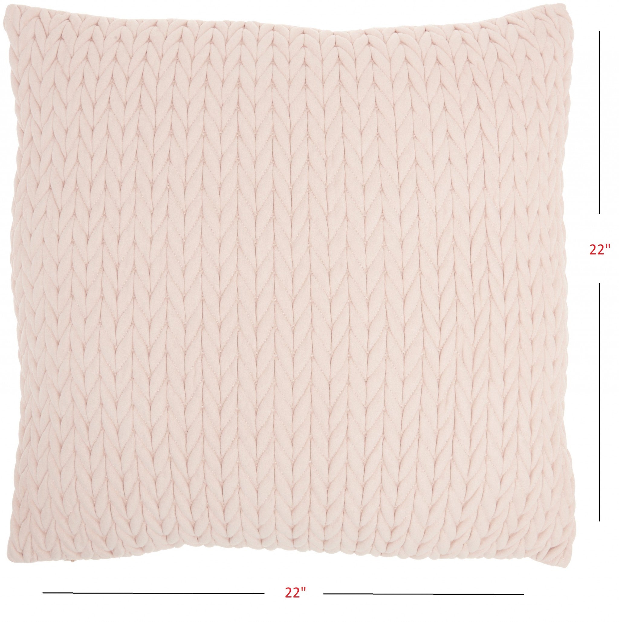 Chevron trenzado rosa claro Cojín