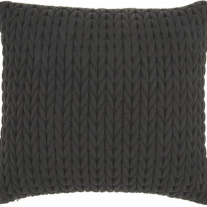 Charcoal Chunky Braid Throw Pillow