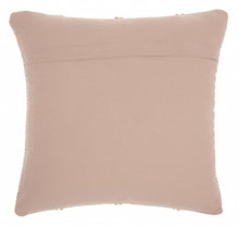 Blush Pink Textured Lattice Throw Pillow