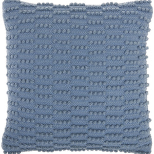 Ocean Blue Textured Broken Stripes Throw Pillow