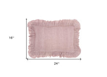 Dainty Ruffle Edged Pink Lumbar Pillow