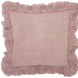 Dainty Ruffle Edged Pink Throw Pillow