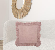 Dainty Ruffle Edged Pink Throw Pillow