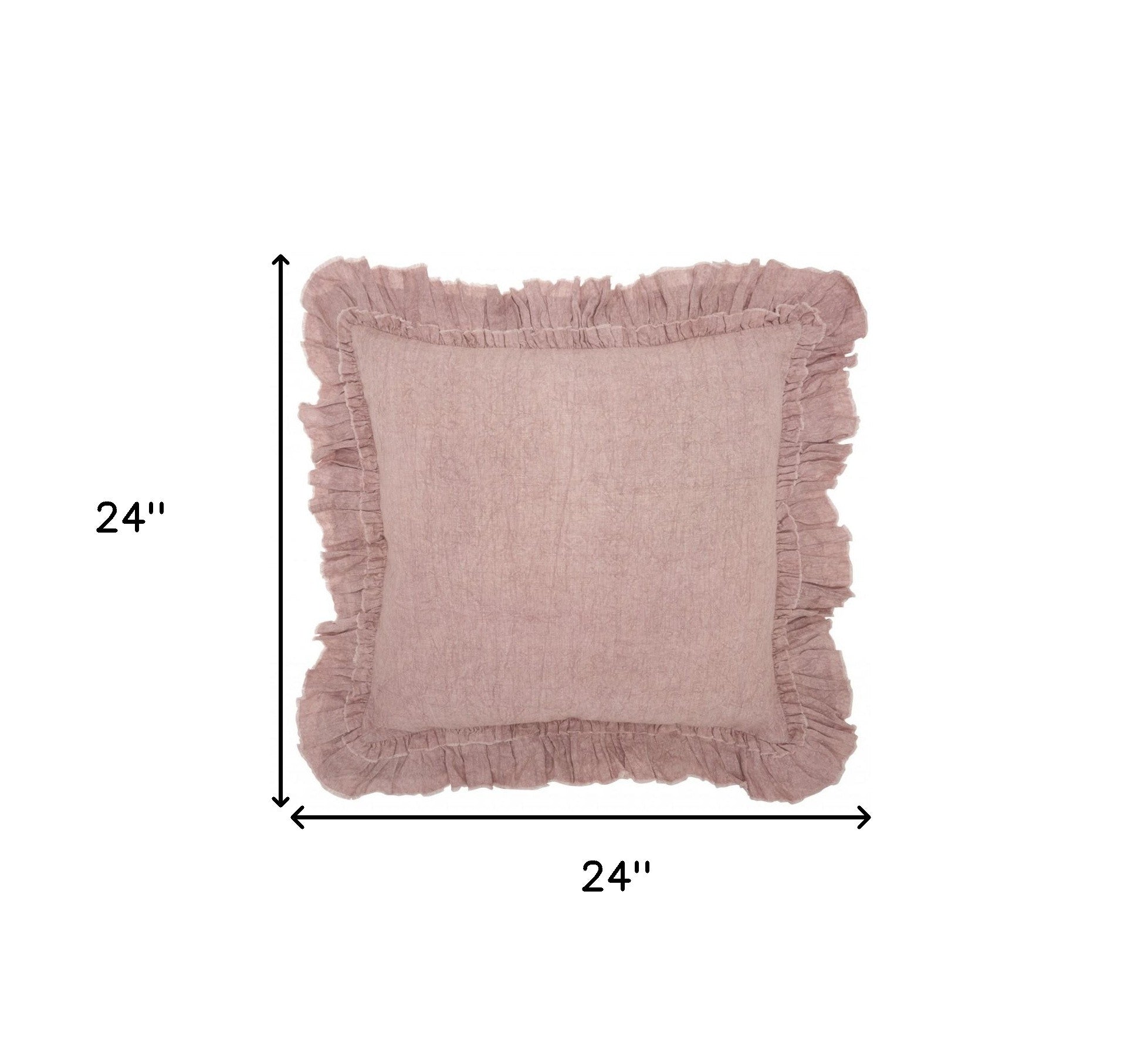 Dainty Ruffle Edged Pink Throw Pillow
