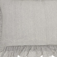 Dainty Ruffle Edged Light Gray Lumbar Pillow