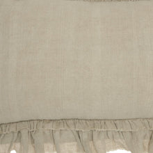 Dainty Ruffle Edged Beige Lumbar Pillow
