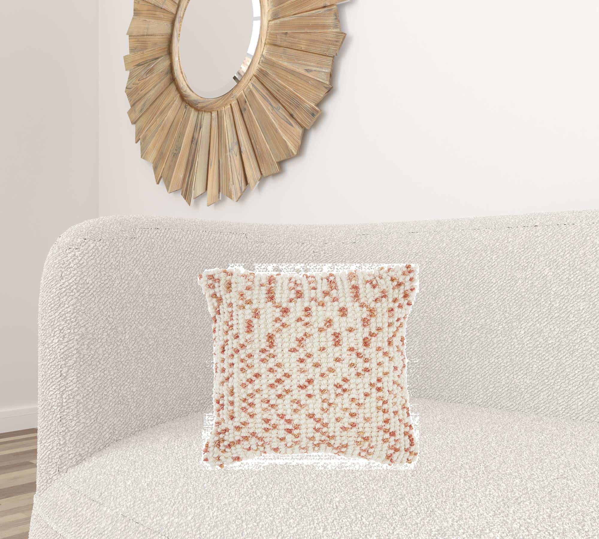 Peach Colored Dotted Throw Pillow