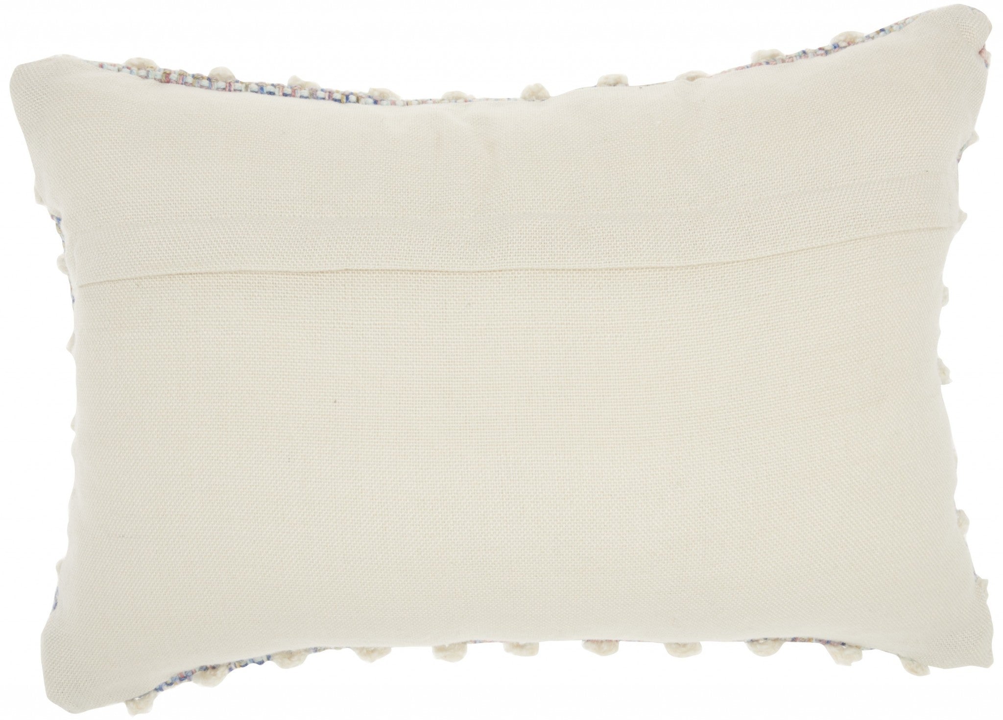 Blue Green Ivory Multi Woven Lumbar Pillow - 14" x 20"