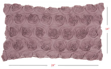 Tea Pink Embossed Rose Lumbar Pillow