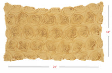 Yellow Embossed Rose Lumbar Pillow