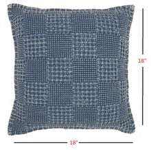 Blue Textured Squares Throw Pillow