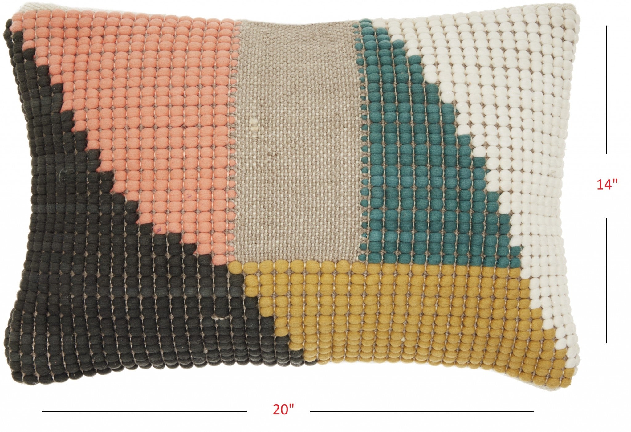 Multicolor Geometric Patch Throw Pillow