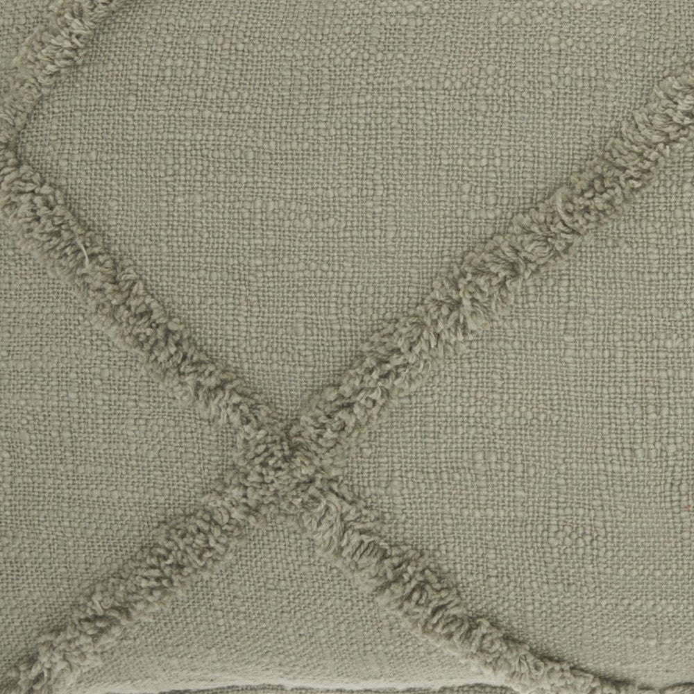 Cojín lumbar con detalle de lanudo verde caqui abstracto claro