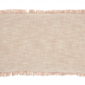 Cojín lumbar jaspeado tejido rosa y blanco