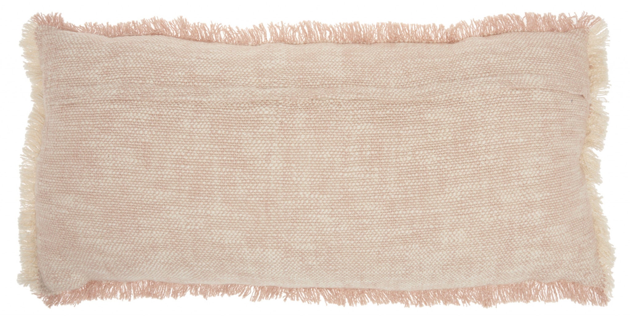 Cojín lumbar jaspeado tejido rosa y blanco