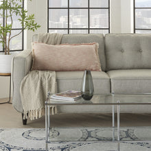 Cojín lumbar jaspeado tejido rosa y blanco