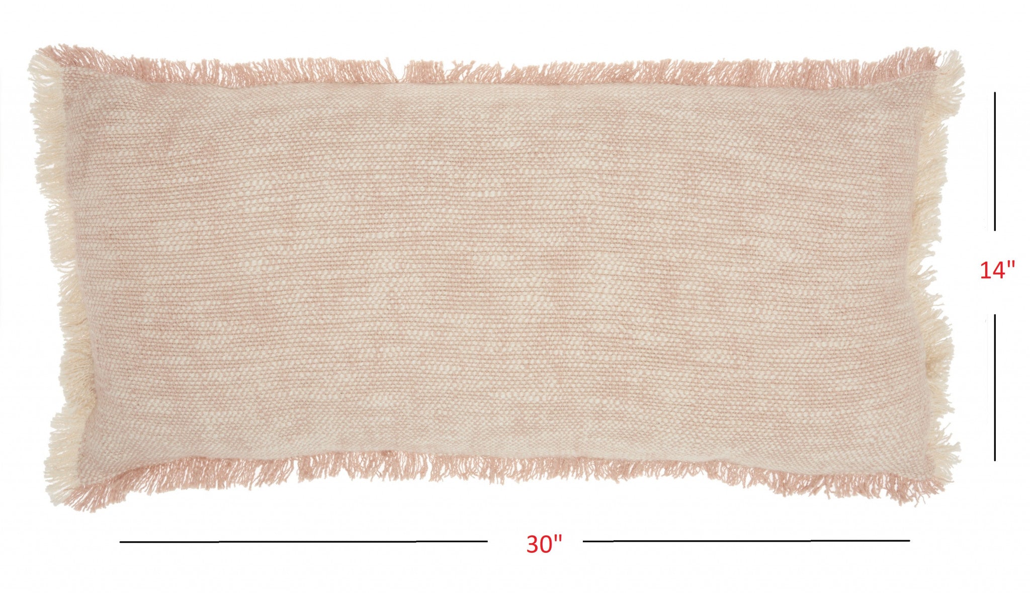 Cojín lumbar jaspeado tejido rosa y blanco